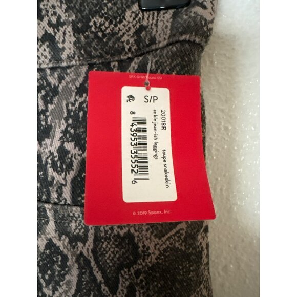 NWT Spanx Taupe Snakeskin Print Ankle Jean-Ish Leggings Size S - Picture 3 of 10